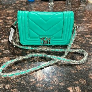 Badgley Mischka Green Quilted Bag NWT